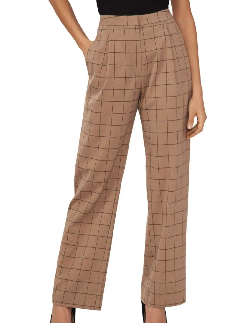 Halogen Windowpane Wide Leg Trousers - Picture 3 of 9